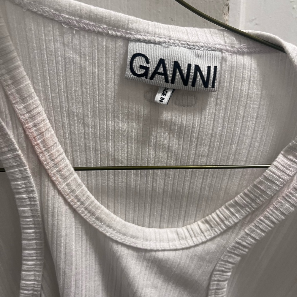 Ganni White Wrap Top